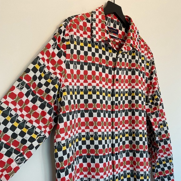 Louis Vuitton Virgil Abloh Shirt Amen Break LV Logo Button Up Mens Size XL Red - Picture 9 of 15